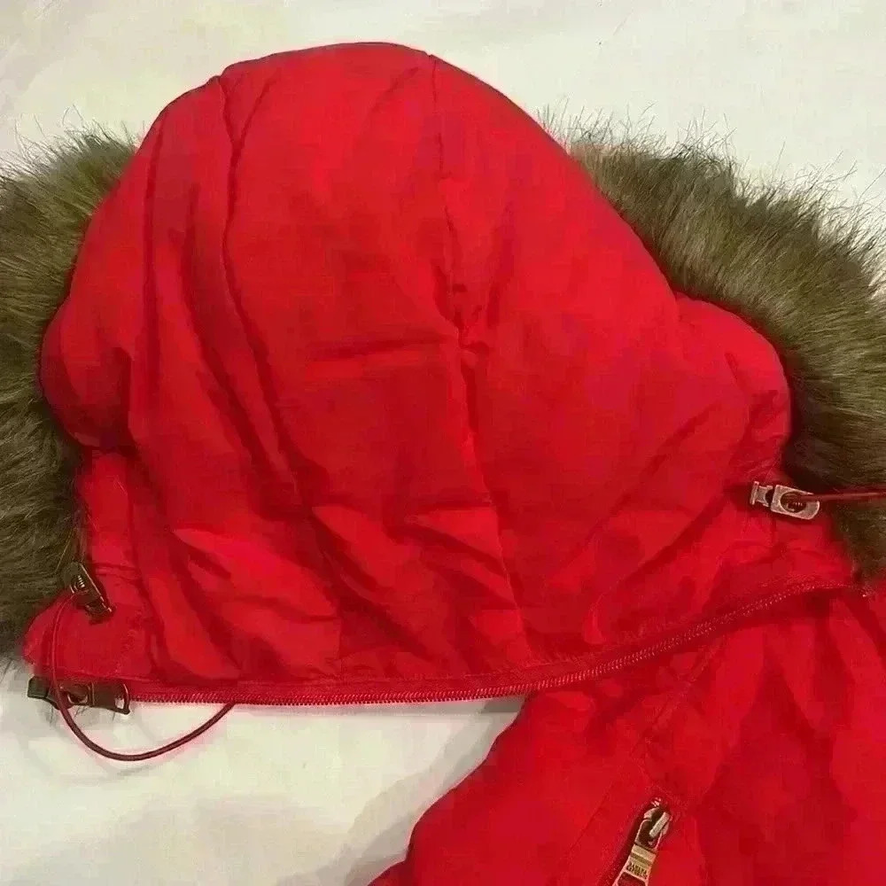 Banana Republic puffer vest with removable hood womens size S red - Picture 8 of 14